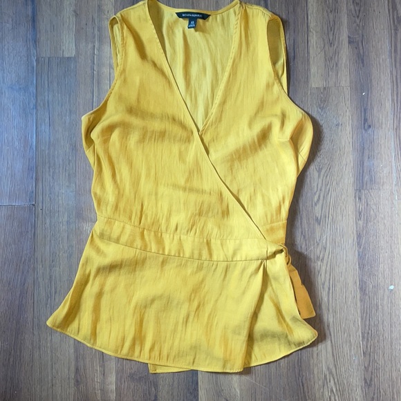 Banana Republic Mustard Yellow Wrap Tank Top - Picture 3 of 7